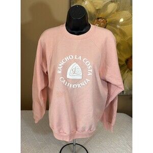 Vintage Signal 80s Rancho La Costa California Pink Sweatshirt USA Size Large